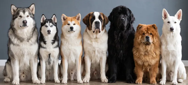 Bain : grands chiens à sous-poil (Malamute, Husky, Akita, Saint-Bernard, Terre-Neuve, Chow-chow, Berger blanc suisse)